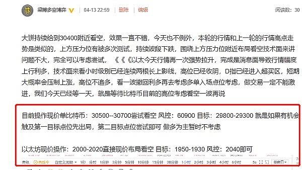 比特币以太坊最新行情视频解析已经到达上方压力右侧多单不必考虑