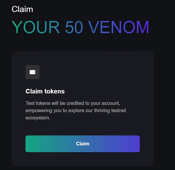 巨头L1公链Venom测试网一条龙保姆交互教程