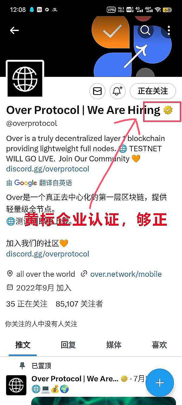 海外over network首码推特黄标认证9台A级服务器2024年主网上市