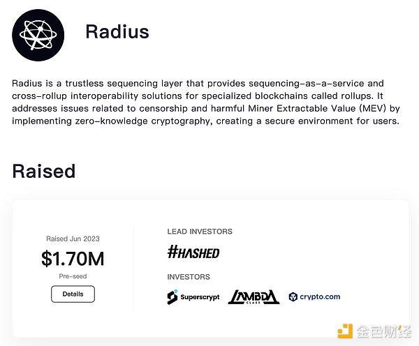 Radius 融资信息