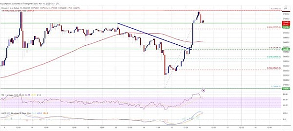 崛起社区：BTC价格上涨 5%  似乎已准备好突破 3.8 万美元大关