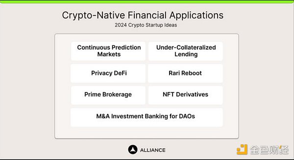 暗号通貨ネイティブの金融アプリケーション