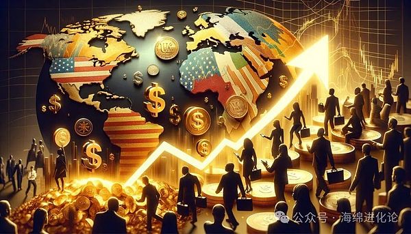 带有加密符号和投资者围绕的数字地球仪