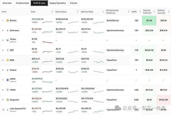 狗狗币实现的利润/亏损