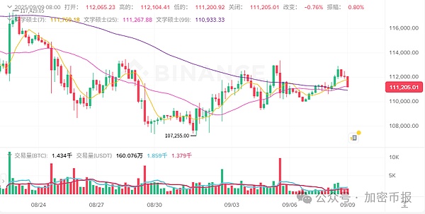 比特币站稳11.1万  MYX暴涨260%领跑  WLD跟涨57%   FORM跌9.57%  山寨季到了？