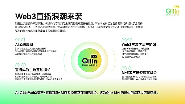 LiveFi 行业万字研报：起源、现状与 Qilin Live生态分析