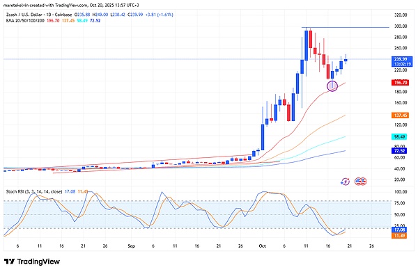Zcash（ZEC）要冲击300美金？这波反弹可能才刚开始