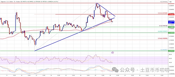 鲸鱼抛售5亿枚致狗狗币 跳水!现价承压0.20美元,DOGE多空博弈关键位