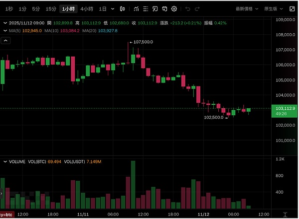 BTC 跌破 10.3 万、众议院投票成 