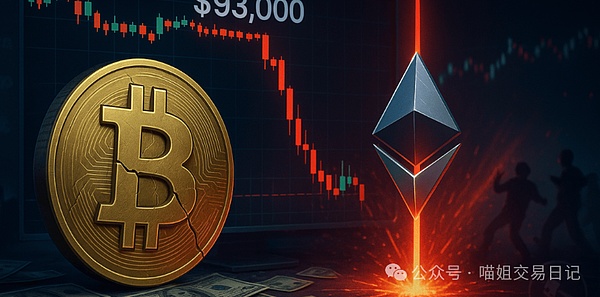 比特币跌破93200美元以太坊插针3000多空双杀、单日爆仓达6.3亿美