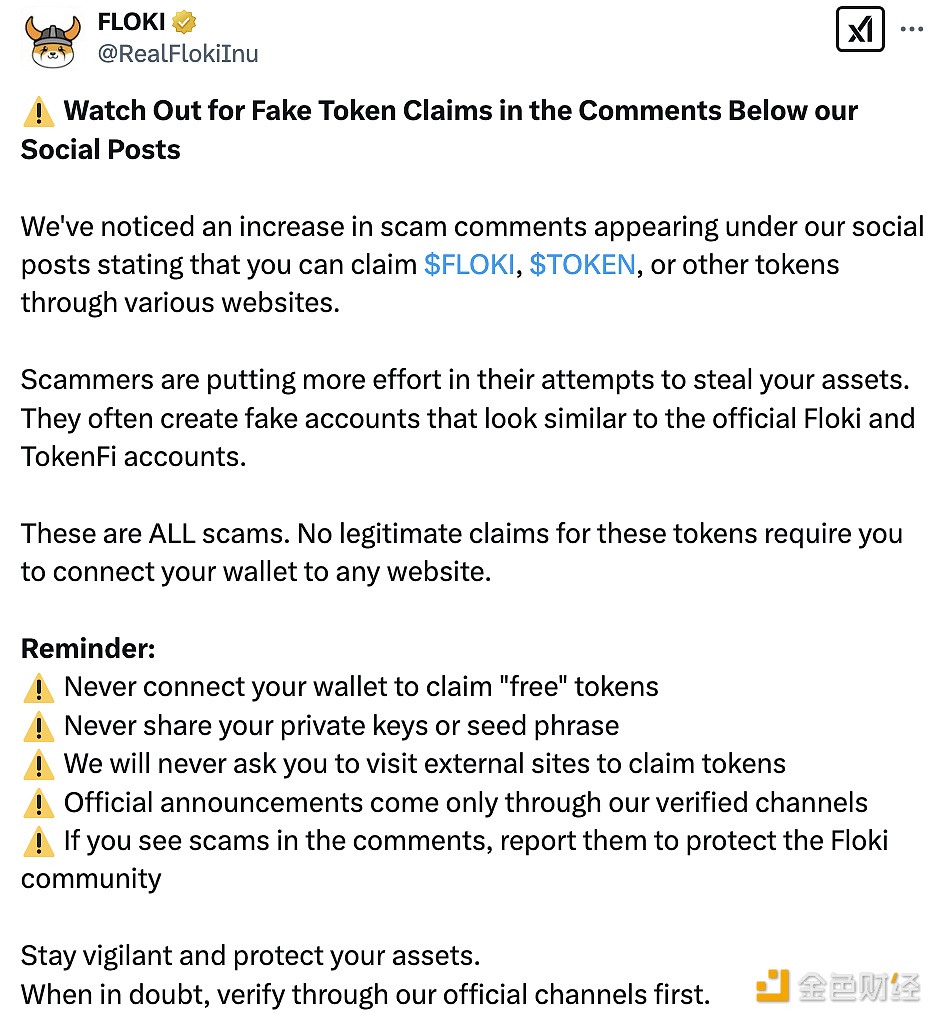 FLOKI: Beware of false token statements and scam links in the comments below its tweets